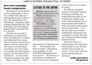 Judith Gold Stitzel Letter To The Editor